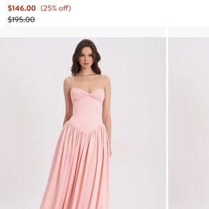 Elegant Pink Spaghetti Strap Dress